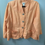 Chico's 100% Linen Crop Blazer Size Large 2 Photo 1
