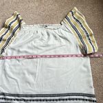 Very J Off White Embroidered Flutter Sleeve Top  Size Medium Photo 3