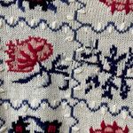 VTG Cape Isle Knitters Boho 80's Cottagecore Cardigan Sweater S Floral White Photo 2