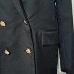 ZARA  Bloggers Fav Black Double Breasted Lapel Collar Shoulder Pads Blazer Size M Photo 5