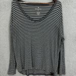 American Eagle top womens small gray striped soft & sexy boxy oversized boho Photo 0