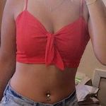 Forever 21 Red Cropped Tie Tank Photo 0
