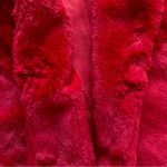 Melissa Paige Coat Faux Fur Red Soft Warm Holiday Teddy Jacket Size Small Photo 8