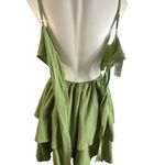 Halara  Backless Adjustable Straps Green Sleeveless Tiered Dress Photo 13