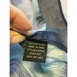 NWT Essentials by A.B.S. Watercolor Sheer Blouse S Mock Short sleeve $128 MSRP Blue Photo 3