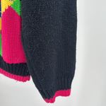 Colorful Geometric Pattern Sweater vintage L vibrant 90s 80s casual costume Black Size L Photo 7