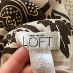 Loft Linen Cotton Pencil Skirt Patterned Mini Cream Black Size 10 Like New Photo 8