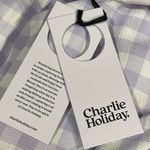 Charlie Holiday  Lavender Purple White Gingham Wrap Mini Dress Photo 2