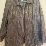 Erin London Women's snake print Jacket size Large Tan Photo 0