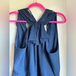 Jenny Packham Midnight Navy Blue Chiffon Halter Tie Midi Bridesmaid Dress 14 Photo 12