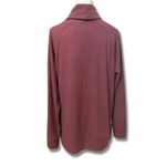 Andrew Marc Sport Turtle Neck Top Side Zipper Relaxed Fit Ribbed Burgundy L NWT Photo 5