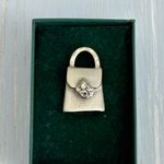 Beautiful Vintage Pewter Handbag Purse Tac Lapel Pin Silver Photo 2