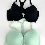 Victoria's Secret Set of 2 Racerback Bras  and Natori Black and Mint Size 36D Photo 0