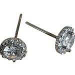 Olivia and Jackson Fine Silver Plated Halo Stud Earrings Set Photo 8