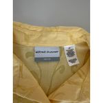 Vtg Butter Yellow Butterfly Shimmer Lightweight 3/4 Sleeve Button Photo 2