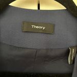 Theory Lindraya B. Blazer Navy Sea Blue Size 4 Collarless Jacket Wool Blend Crop Photo 3