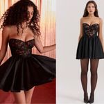 House Of CB NWOT  'Jadore' Black Lace and Satin Strapless Mini Dress sz S Photo 3