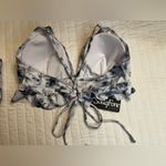 12 crazy blue and white tie dye bikini 3 piece set NWT Size M Photo 7