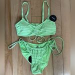 Lulus LULU’S CHECK YOURSELF OUT GREEN GINGHAM BIKINI Photo 2