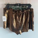 Free People Bronze Sequin Sparkle Shorts Photo 2