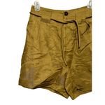 Scotch & Soda High Rise Short Belted Waist Side Pocket Linen Blend Brown XS NWOT Photo 2