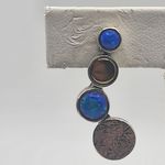 Sterling Silver, Gold Plated, & Blue Opal Post Earrings Photo 1