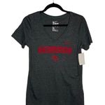 Nike NWT Women's Illinois State Redbirds Short Sleeve V-neck Tee Black M Medium Photo 0