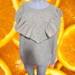 LC Lauren Conrad NWT  Women Ruffle Shoulder Prancer Sparkle Sequin Sweater Size M Photo 1