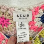 Le Lis Collection Crochet Crop Top‎ Colorful Granny Square Knit Vest S White Photo 2