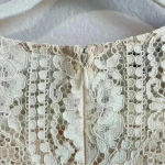 Donna Morgan Women’s Ivory Floral Crochet Lace Bell Sleeve Dress Sz 10 Photo 5