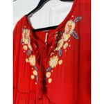 Free People Orange Red Embroidered Boho Floral Spell On You Mini Dress XS Photo 13