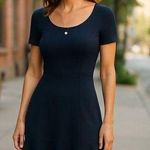 Anthropologie  Ruffled Flounce Hem Little Black Dress Party Formal XS 2 Photo 0