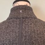 Kyodan  Women’s Small Mock Neck Pullover Sweater Gray Herringbone Tweed Photo 6