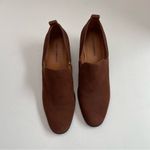 Lucky Brand Booties Vienna Leather Stacked Heels Pull On Comfort Cognac Brown Photo 4