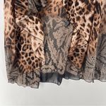 Sheer Chiffon Leopard Print Sleeveless Draped Open Front Topper Layering Piece Brown Size undefined Photo 3