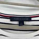 Tommy Hilfiger Stripe Short Sleeve Womens Top Sz L Tie Sleeve Nautical Patriotic Photo 7