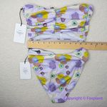 New! Set! Beth Richards Delrey‎ Bikini Top and bottom, 70’s floral bikini, XS Purple Photo 8