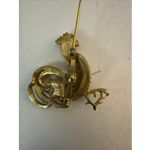 Beautiful Vintage Goldtone Red Rhinestone ROOSTER Chicken Brooch Pin Pin Gold Photo 4