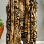 Chico's ‎ Leopard Print Sleeveless Casual Draped Open Front Cardigan Size M (1) 8 Photo 0