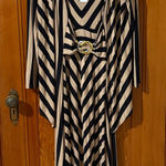 Liz Lange   Black and Tan Striped Dress Photo 0