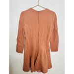 CARVEN Terracotta Orange Hue Bois De Rose Crew Neckline Midi Dress size 40 Photo 2