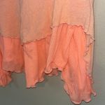 Free People  Layered Coral Summer Shirt Asymmetrical Hem L Photo 4