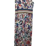 Milly  Floral Maxi Deep V Neck Sleeveless Dress Size Large Jersey Stretch Photo 0