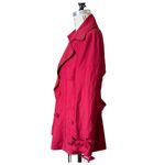 Lafayette 148 Cherry Red Short Linen/ Silk Blend Trench Coat Size 8 Photo 1