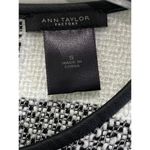 Ann Taylor Windowpane Plaid Boxy Tweed Top Size S Girl Boss Faux Leather Trim Photo 4