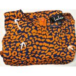 2/$35 Lulu's C173T Color Me Wild Cheetah Print Peplum Blouse SMALL Orange Retro Photo 8