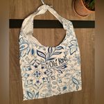 Old Navy Fabric sling reusable bag: blue shades and white design Photo 3