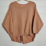 New York & Company Lace up Crew neck Relaxed Open Back Sweater Size M Pink Size M Photo 0