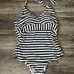 Motherhood  MATERNITY Beach Bump™ Striped Halter One Piece Maternity Swim Sz XL + Photo 1