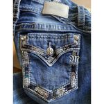Miss Me  Jeans Women's 29 Mid Rise Skinny Ripped Rhinestone Dark Wash E3827S2R Photo 5